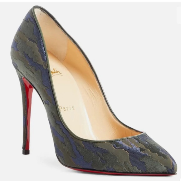 Christian Louboutin Camouflage Heels - Green and Blue - Picture 1 of 14